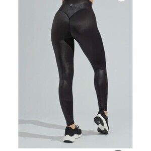 BuffBunny Elysium Rebel Shiny Booty Contour Sleek No Front Seam Leggings Black